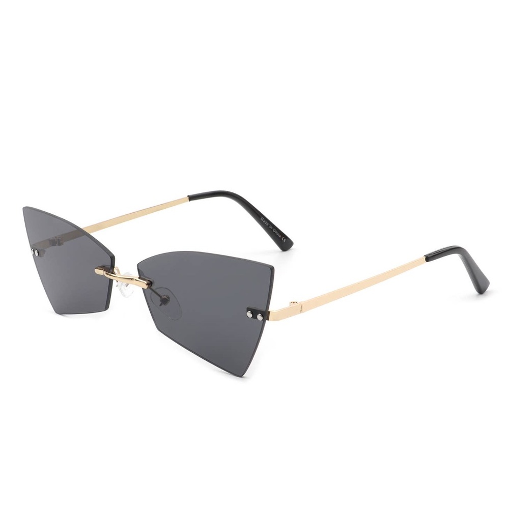 Rimless Geometric Retro Tinted Fashion Sunglasses - Picture 5 of 6
